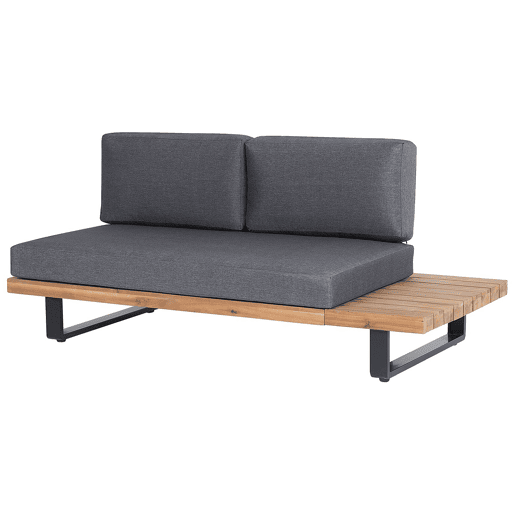 Conjunto de sofás de jardim de canto 5 lugares MYKONOS à direita Madeira de Acácia certificada Cinzento escuro