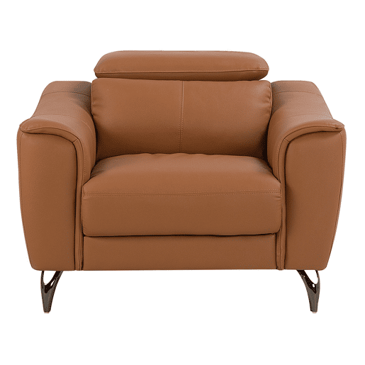 Conjunto de sala de estar NARWIK Pele Castanho 4 lugares Conjunto de sala de estar NARWIK Pele Castanho 4 lugares
