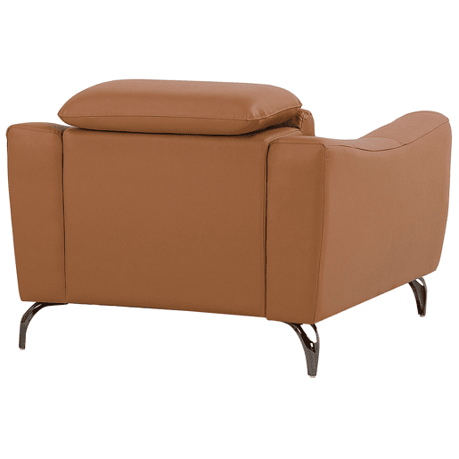 Conjunto de sala de estar NARWIK Pele Castanho 4 lugares Conjunto de sala de estar NARWIK Pele Castanho 4 lugares