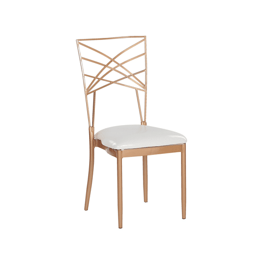 Conjunto de 2 cadeiras de jantar GIRARD Metal Rosa-dourado