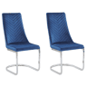 Conjunto de 2 cadeiras de jantar ALTOONA Veludo Azul marinho