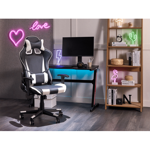 Cadeira de escritório GAMER Pele sintética Branco