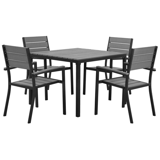 Conjunto de refeições de jardim 4 lugares PRATO Cinzento