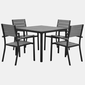 Conjunto de refeições de jardim 4 lugares PRATO Cinzento
