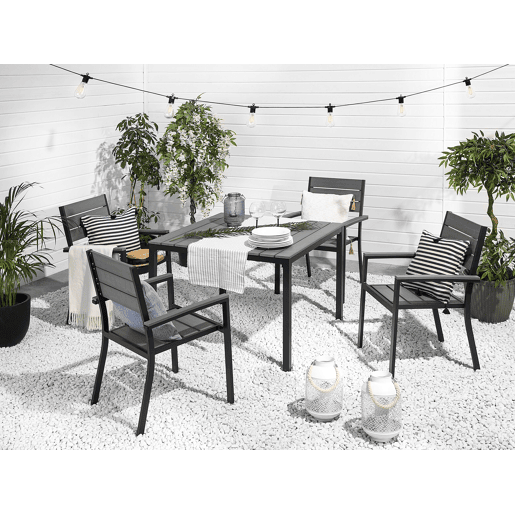 Conjunto de refeições de jardim 4 lugares PRATO Cinzento