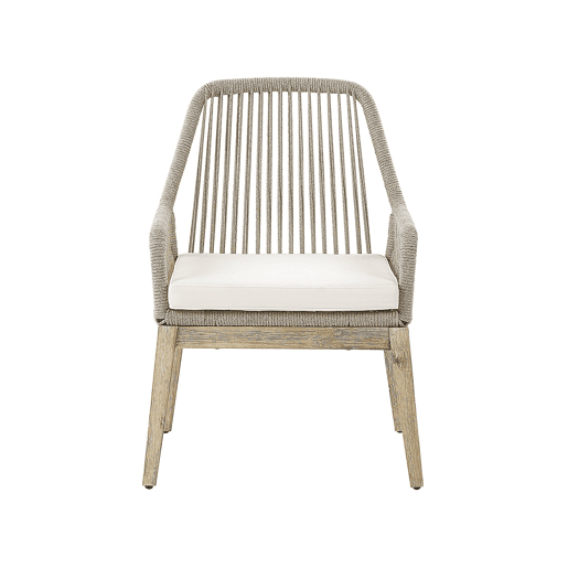 Conjunto de refeições de jardim 6 lugares OLBIA com almofadas Betão Creme