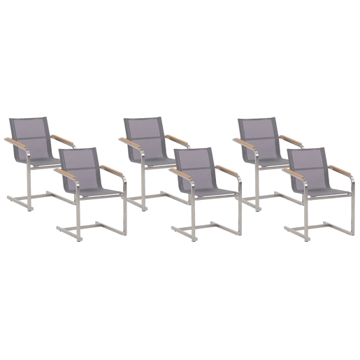 Conjunto de 6 cadeiras de jardim COSOLETO Aço inoxidável Cinzento
