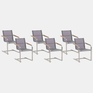 Conjunto de 6 cadeiras de jardim COSOLETO Aço inoxidável Cinzento