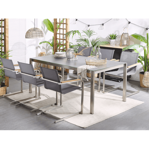 Conjunto de 6 cadeiras de jardim COSOLETO Aço inoxidável Cinzento