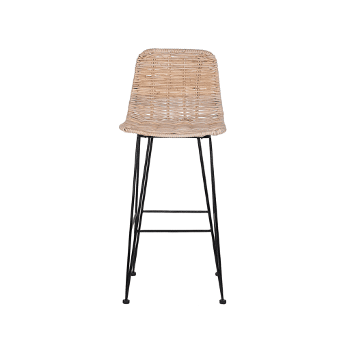 Conjunto de 2 bancos de bar CASSITA Rattan Natural