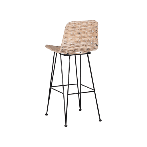 Conjunto de 2 bancos de bar CASSITA Rattan Natural