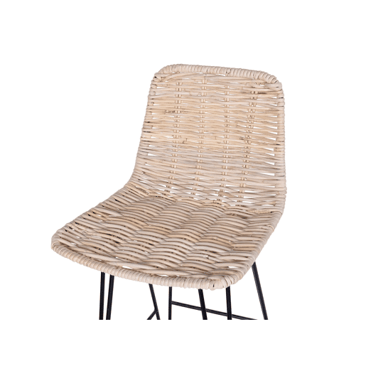 Conjunto de 2 bancos de bar CASSITA Rattan Natural