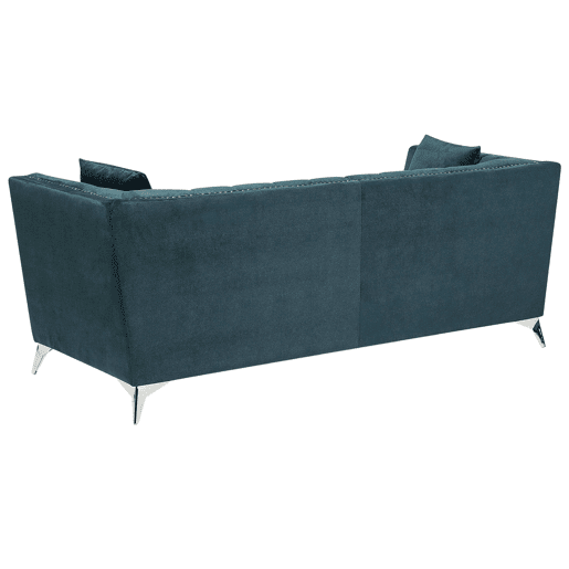 Conjunto de sala de estar GAULA Veludo Azul esverdeado 5 lugares