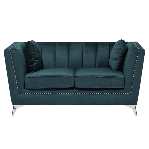 Conjunto de sala de estar GAULA Veludo Azul esverdeado 5 lugares