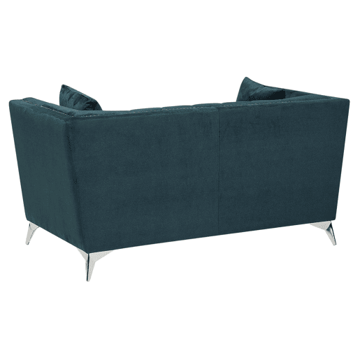 Conjunto de sala de estar GAULA Veludo Azul esverdeado 5 lugares