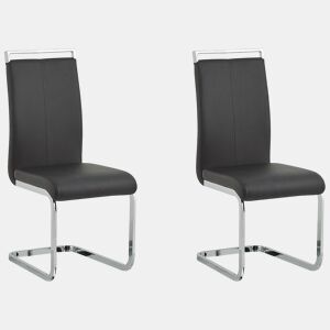 Conjunto de 2 cadeiras de jantar GREEDIN Pele sintética Preto