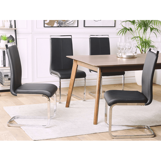 Conjunto de 2 cadeiras de jantar GREEDIN Pele sintética Preto