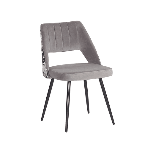 Conjunto de 2 cadeiras de jantar ANSLEY Veludo Cinzento