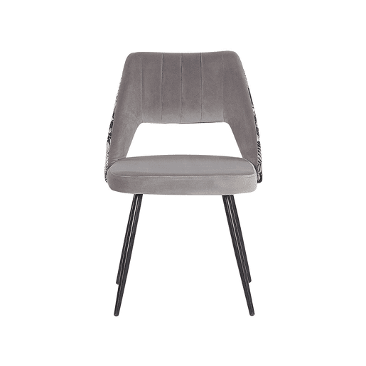 Conjunto de 2 cadeiras de jantar ANSLEY Veludo Cinzento