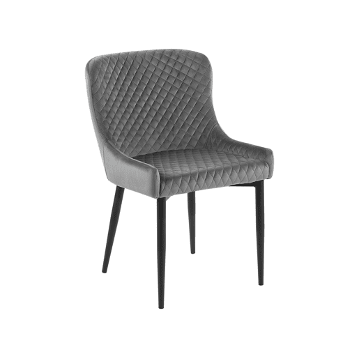 Conjunto de 2 cadeiras de jantar SOLANO Veludo Cinzento