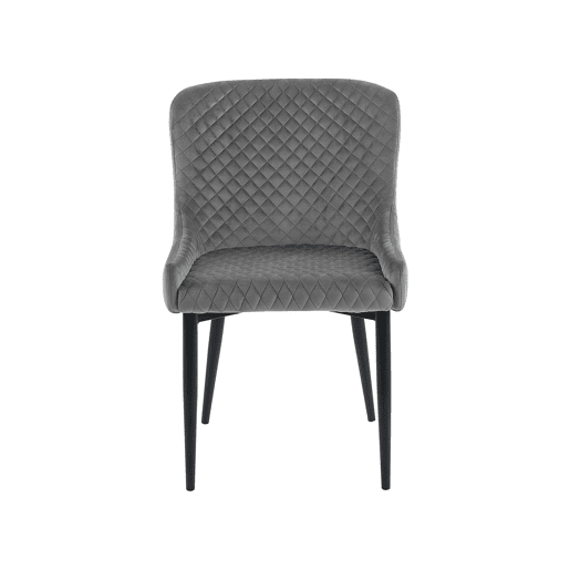 Conjunto de 2 cadeiras de jantar SOLANO Veludo Cinzento