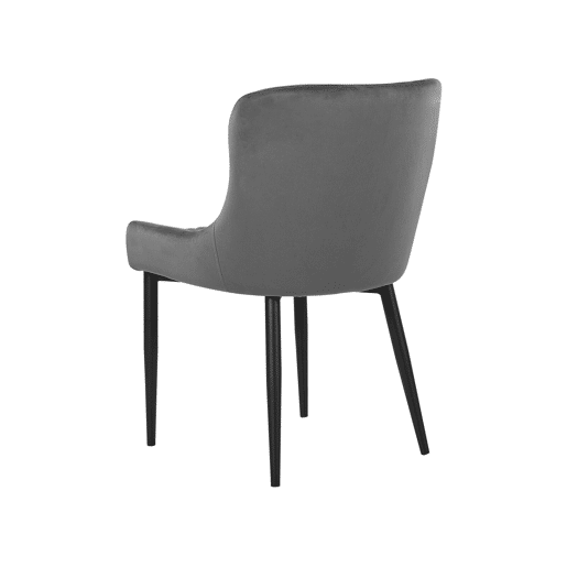 Conjunto de 2 cadeiras de jantar SOLANO Veludo Cinzento
