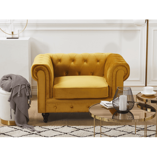 Poltrona CHESTERFIELD Veludo Mostarda Poltrona CHESTERFIELD Veludo Mostarda