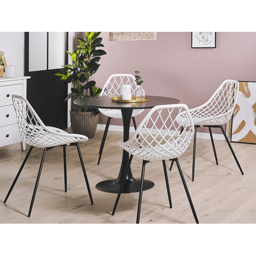 Conjunto de 2 cadeiras de jantar CANTON Branco Conjunto de 2 cadeiras de jantar CANTON Branco