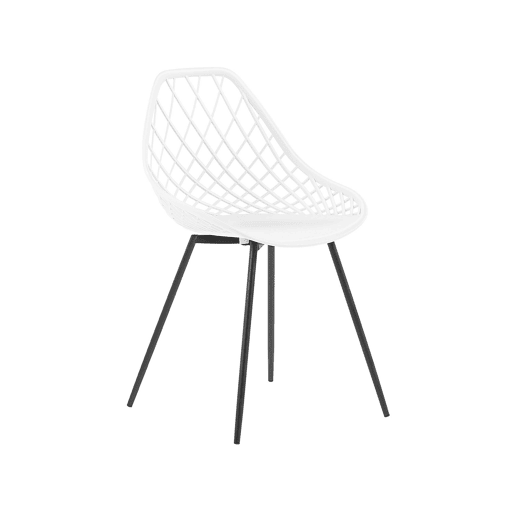 Conjunto de 2 cadeiras de jantar CANTON Branco Conjunto de 2 cadeiras de jantar CANTON Branco