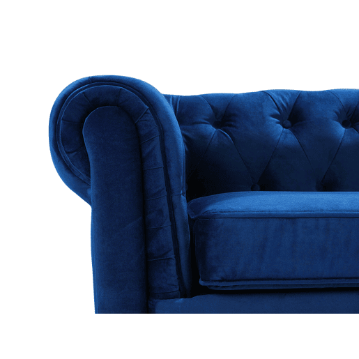 Conjunto de sala de estar CHESTERFIELD Veludo Azul marinho 4 lugares