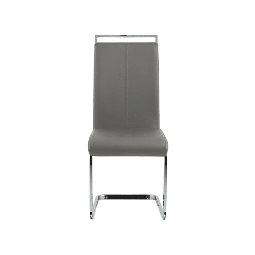 Conjunto de 2 cadeiras de jantar GREEDIN Pele sintética Cinzento