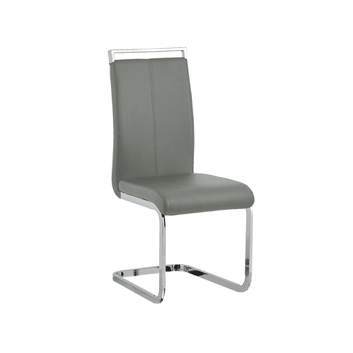 Conjunto de 2 cadeiras de jantar GREEDIN Pele sintética Cinzento