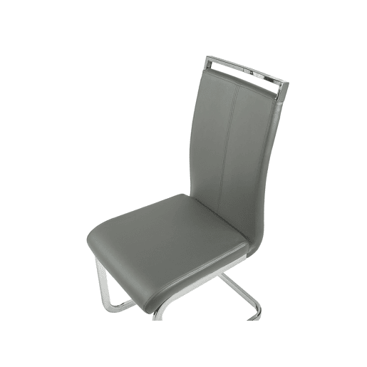Conjunto de 2 cadeiras de jantar GREEDIN Pele sintética Cinzento