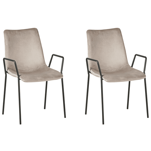 Conjunto de 2 cadeiras de jantar JEFFERSON Veludo Taupe