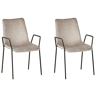 Conjunto de 2 cadeiras de jantar JEFFERSON Veludo Taupe