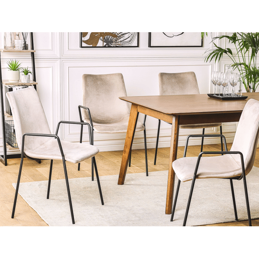 Conjunto de 2 cadeiras de jantar JEFFERSON Veludo Taupe