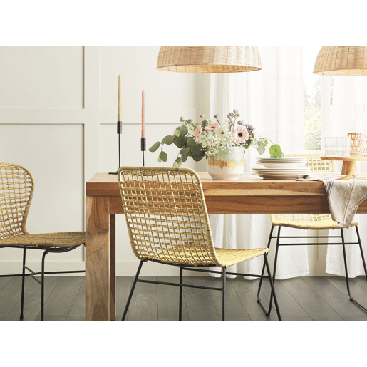Conjunto de 2 cadeiras de jantar ELFROS Rattan Natural