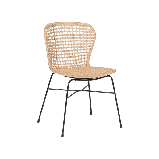 Conjunto de 2 cadeiras de jantar ELFROS Rattan Natural