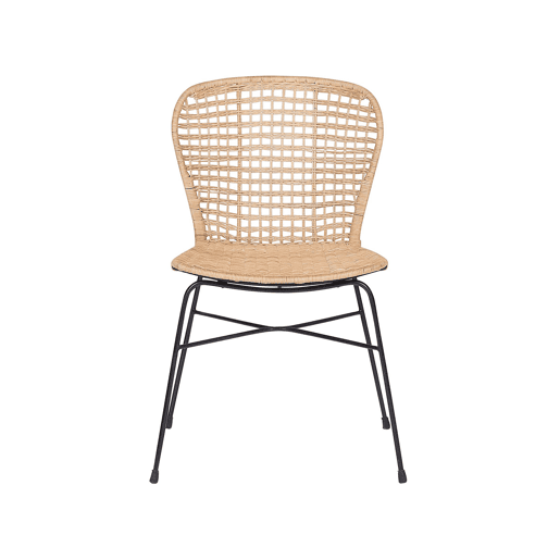 Conjunto de 2 cadeiras de jantar ELFROS Rattan Natural