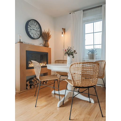 Conjunto de 2 cadeiras de jantar ELFROS Rattan Natural