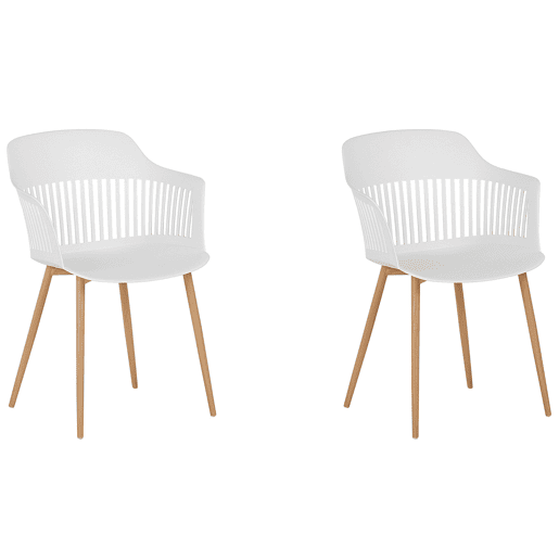 Conjunto de 2 cadeiras de jantar BERECA Branco Conjunto de 2 cadeiras de jantar BERECA Branco