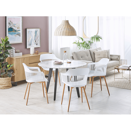 Conjunto de 2 cadeiras de jantar BERECA Branco Conjunto de 2 cadeiras de jantar BERECA Branco