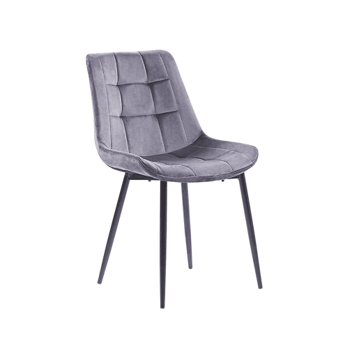 Conjunto de 2 cadeiras de jantar MELROSE Veludo Cinzento claro
