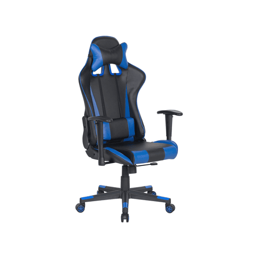 Cadeira de escritório GAMER Pele sintética Azul escuro