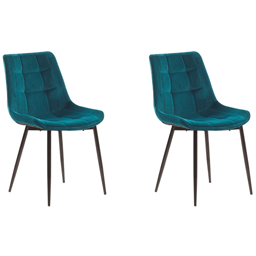 Conjunto de 2 cadeiras de jantar MELROSE Veludo Turquesa