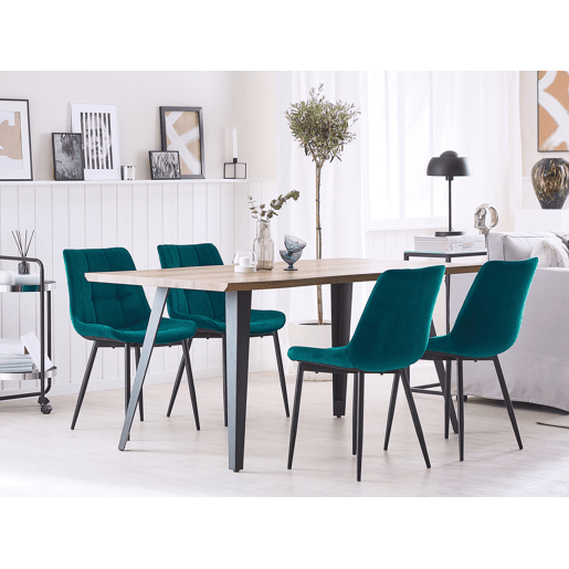 Conjunto de 2 cadeiras de jantar MELROSE Veludo Turquesa
