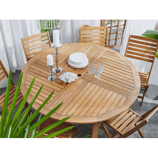 Mesa de refeição de jardim TOLVE 150 cm 150 cm Madeira de acácia Castanho