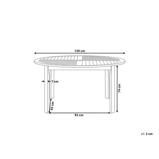 Mesa de refeição de jardim TOLVE 150 cm 150 cm Madeira de acácia Castanho