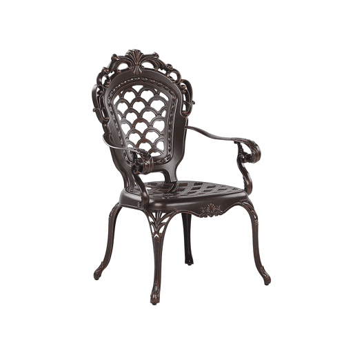 Conjunto de 2 cadeiras de jardim com almofadas LIZZANO Metal Castanho escuro