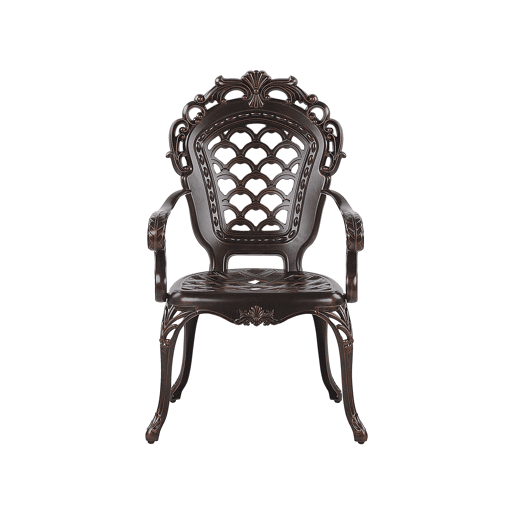Conjunto de 2 cadeiras de jardim com almofadas LIZZANO Metal Castanho escuro